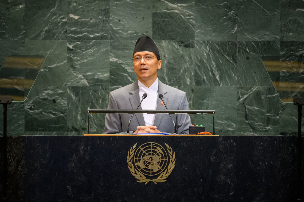 Ambassador Lok Bahadur Thapa of Nepal addresses the general debate of the General Assembly’s 80th session.